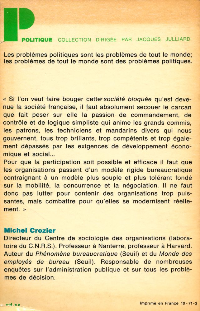 『La société bloquée』 7