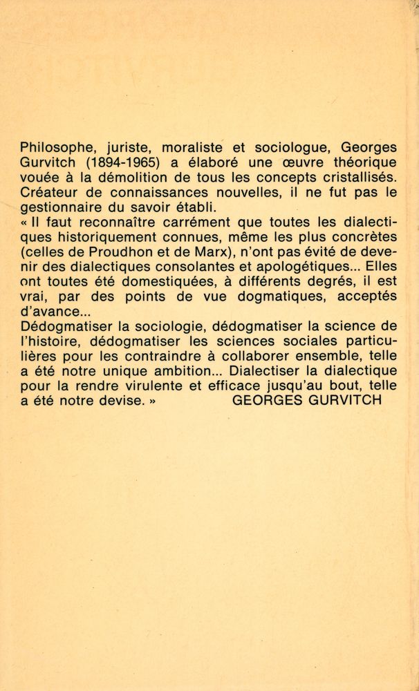 『DIALECTIQUE ET SOCIOLOGIE』 4