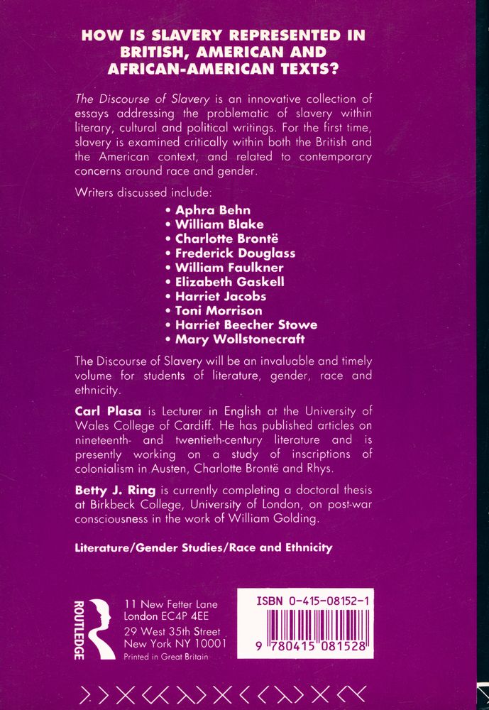『The Discourse of Slavery : Aphra Behn to Toni Morrison』 4