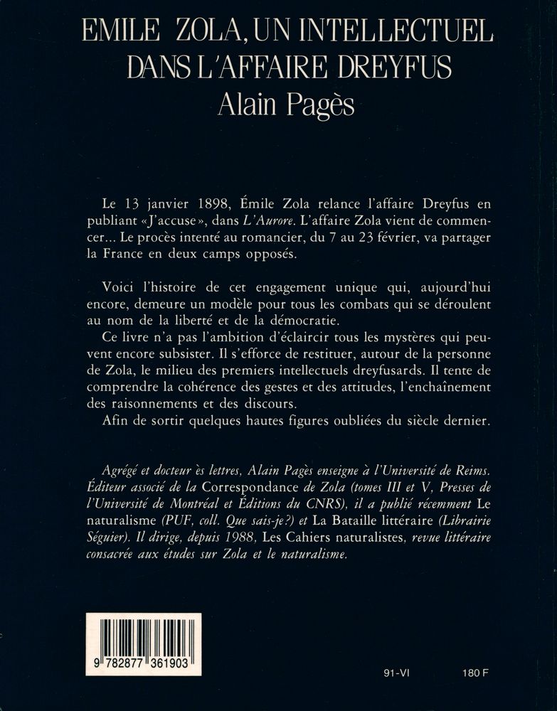 『EMILE ZOLA, UN INTELLECTUEL DANS L'AFFAIRE DREYFUS』 4