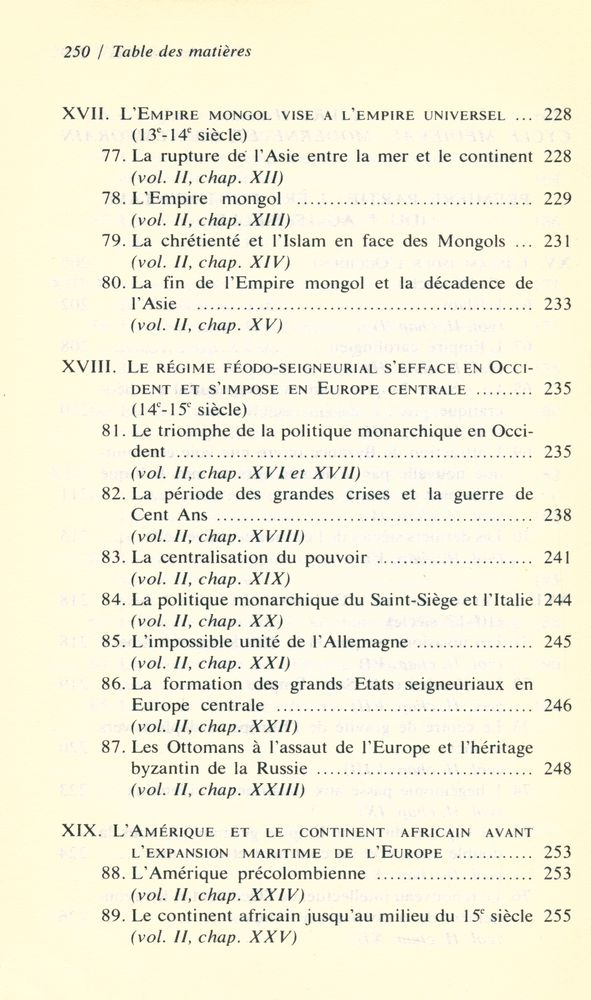 『panorama de l'histoire universelle du XVIe au XXe siècle』