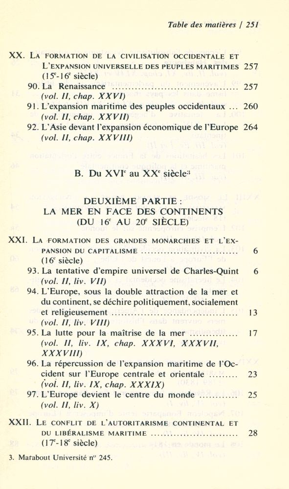 『panorama de l'histoire universelle du XVIe au XXe siècle』