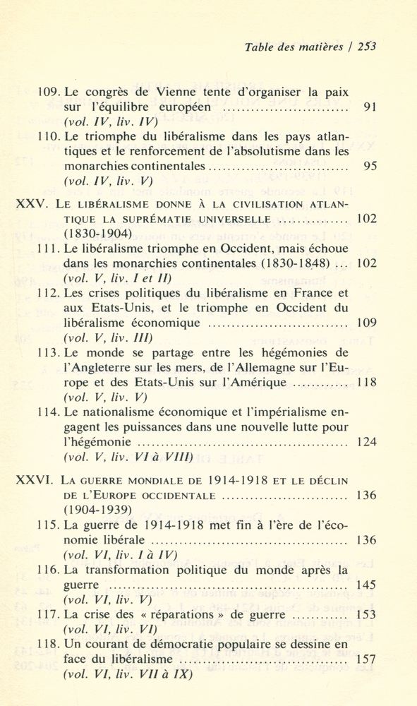 『panorama de l'histoire universelle du XVIe au XXe siècle』