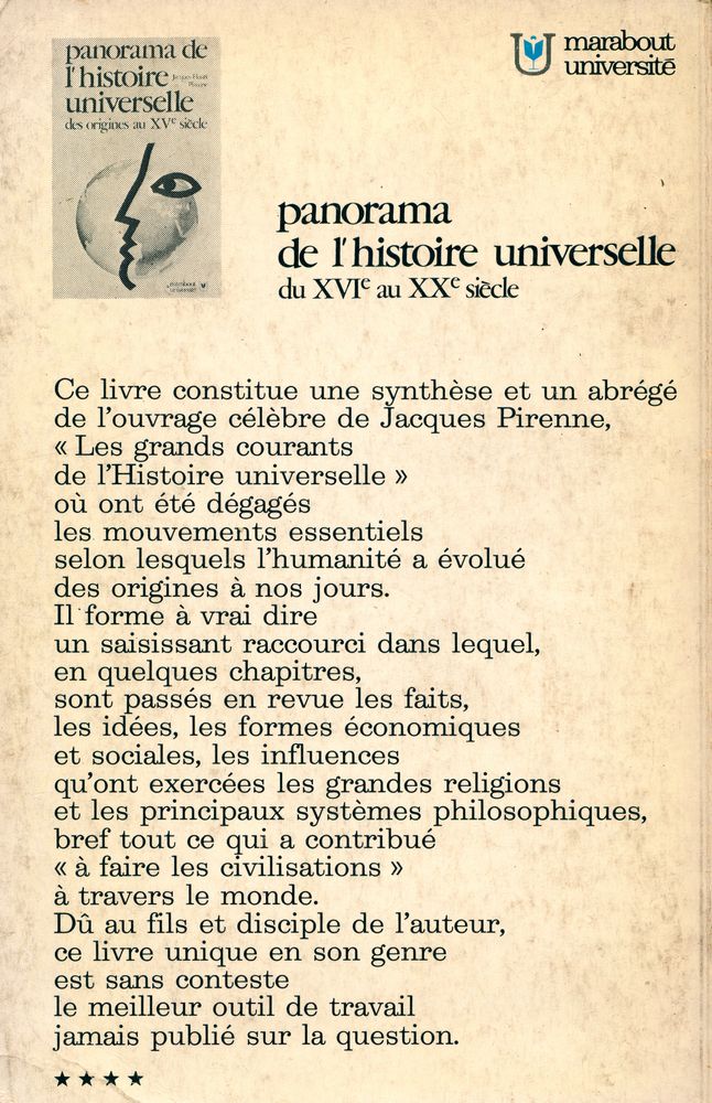 『panorama de l'histoire universelle du XVIe au XXe siècle』