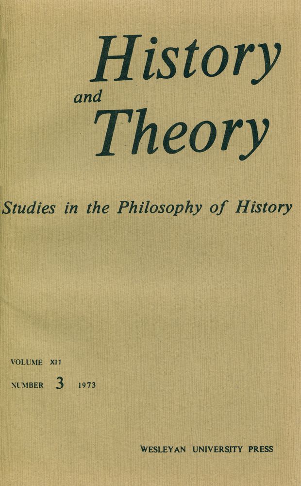 『History & Theory』 12, 1973(1 - 4) 5