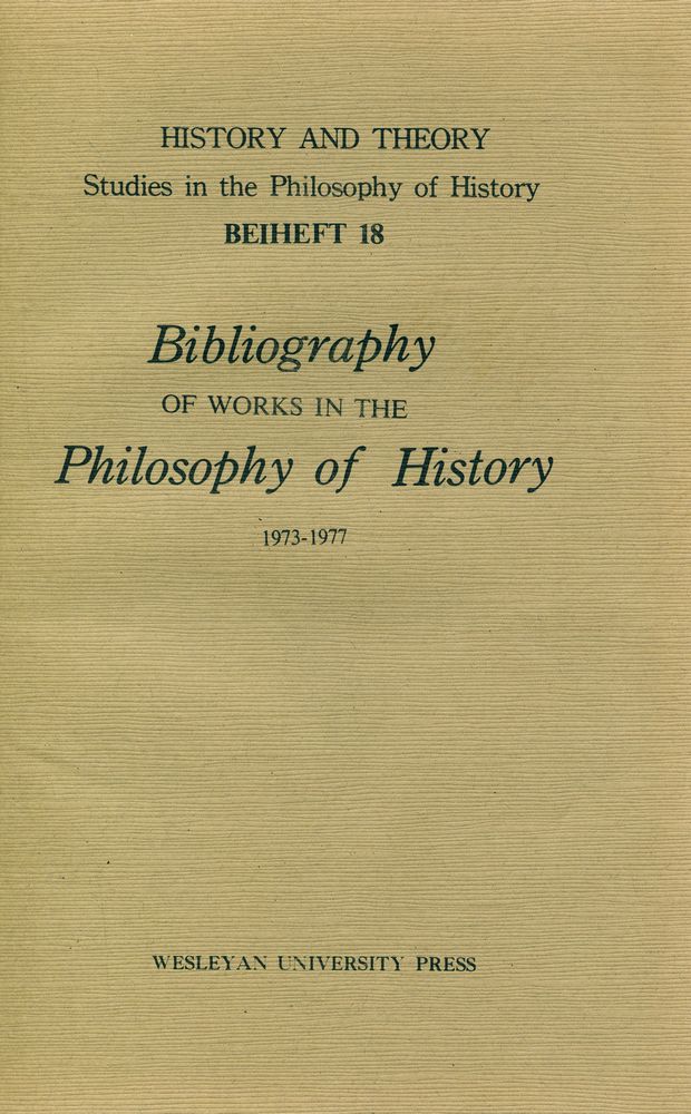『History & Theory』 18, 1979(1 - 4) 7