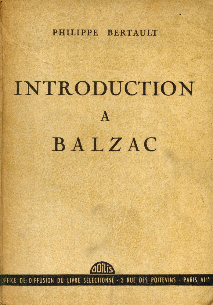 『INTRODUCTION A BALZAC』 1
