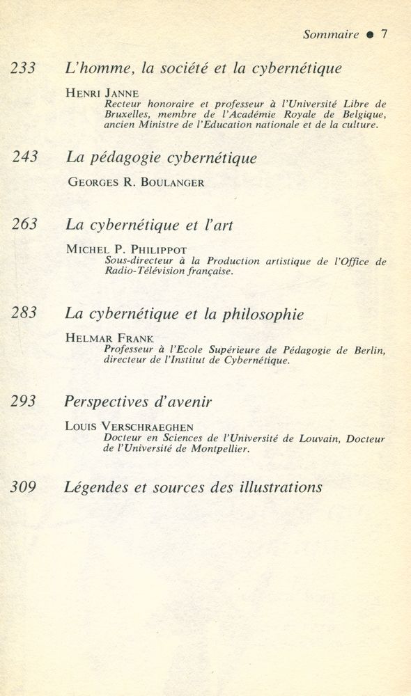 『le dossier de la cybernétique : utopie ou science de demain dans le monde d'aujourd'hui?』 4