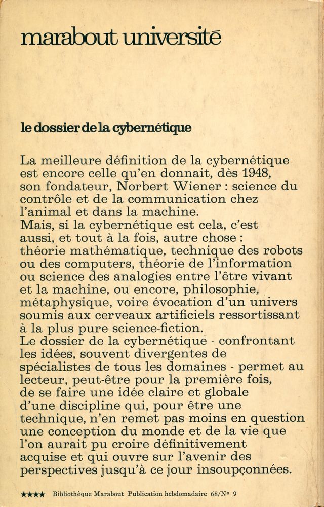 『le dossier de la cybernétique : utopie ou science de demain dans le monde d'aujourd'hui?』 5