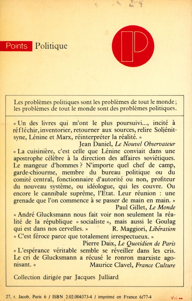 『La cuisinière et le mangeur d'hommes : Essai sur l'Etat, le marxisme, les camps de concentration』 4
