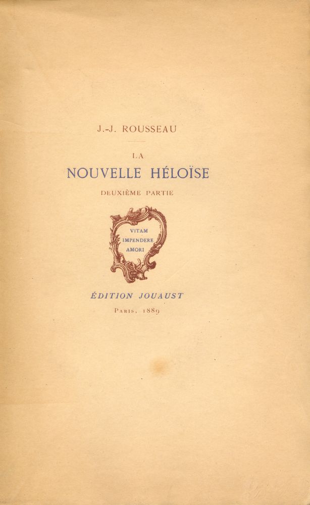 『LA NOUVELLE HÉLOÏSE : SIXIÈME PARTIE』 1