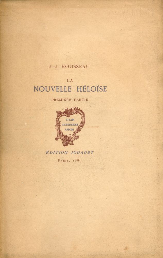 『LA NOUVELLE HÉLOÏSE : PREMIÈRE PARTIE』 1