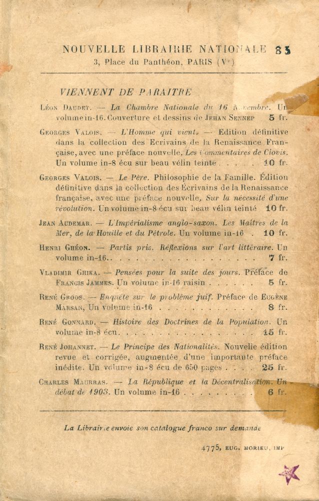 『MOLOCH ET MINERVE OU L'APRÈS GUERRE』 3