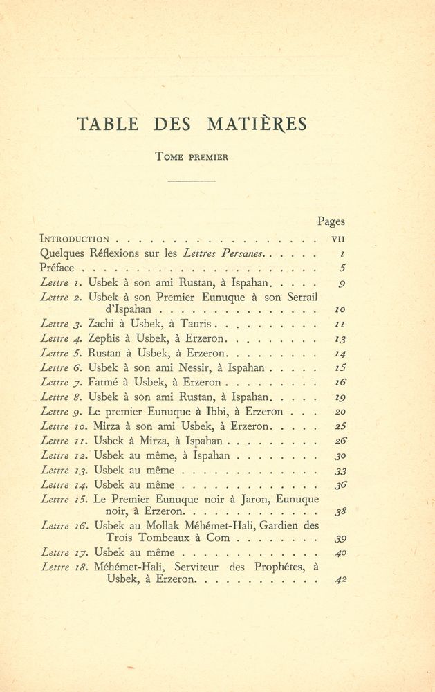 『LETTRES PERSANES : TOME PREMIER』 2
