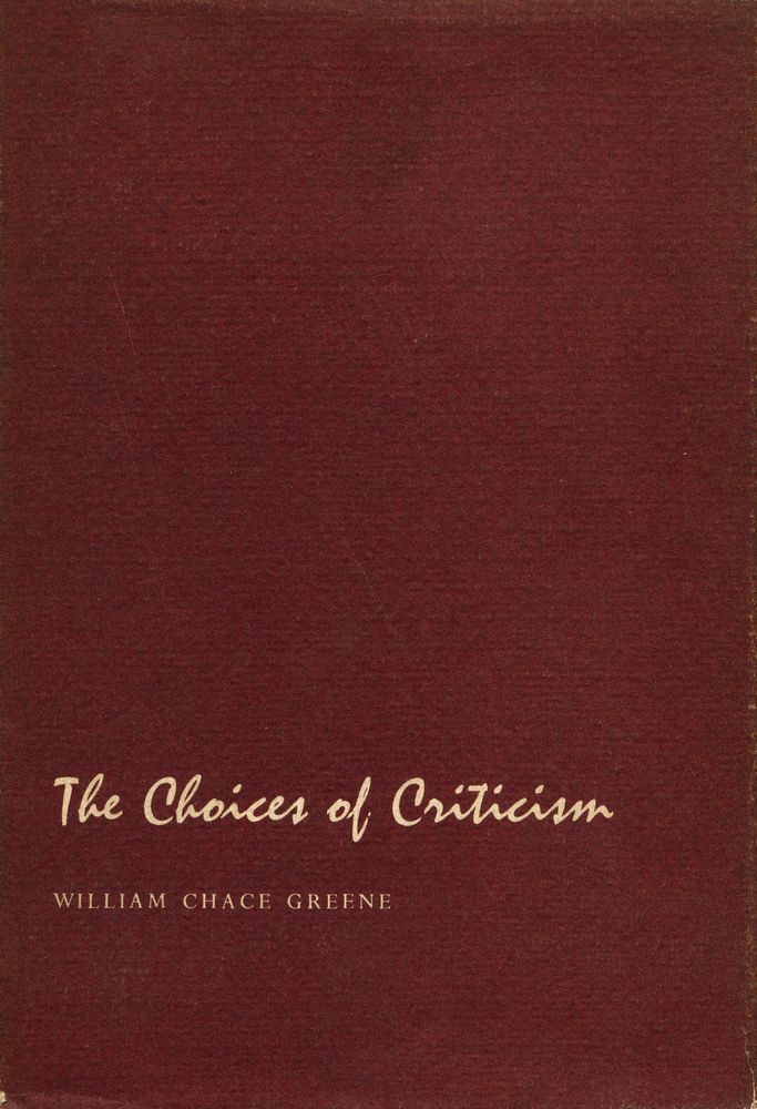『The Choices of Criticism』 1