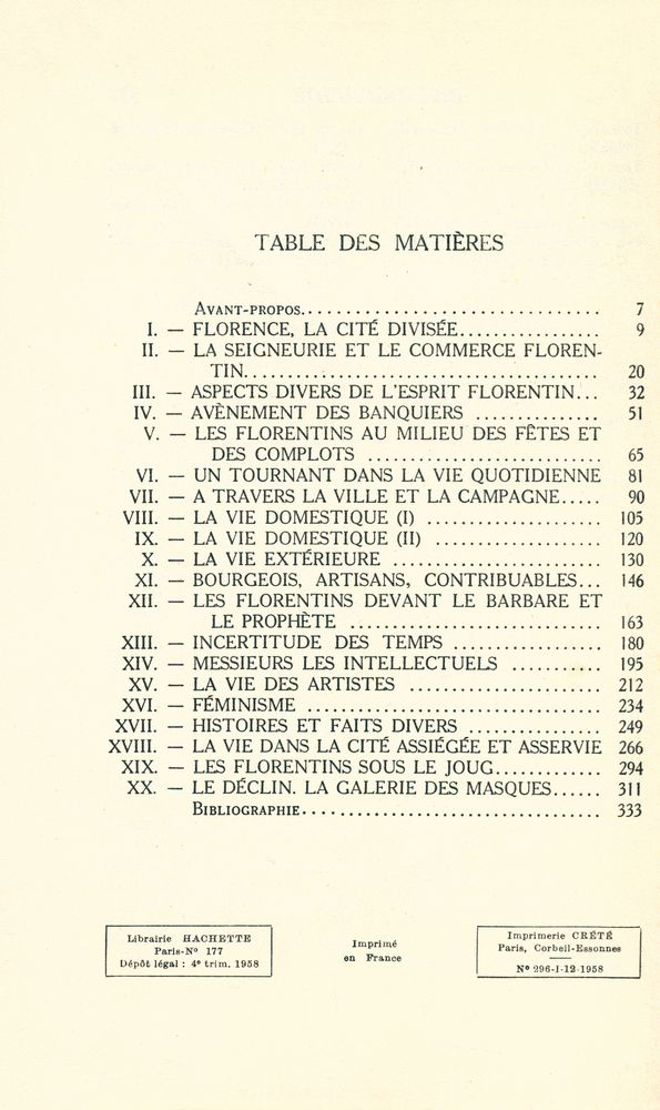 『LA VIE QUOTIDIENNE A FLORENCE AU TEMPS DES MÉDICIS』 2