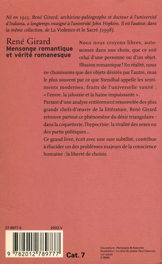 『Mensonge romantique et vérité romanesque』 3