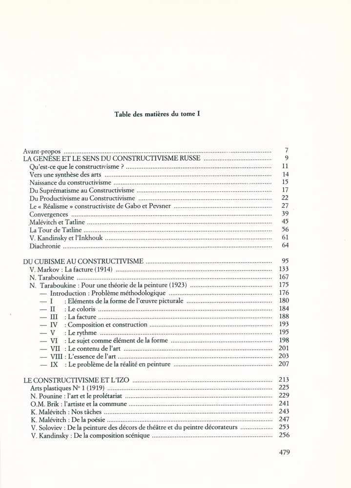 『LE CONSTRUCTIVISME RUSSE : TOME PREMIER. LES ARTS PLASTIQUES TEXTES THÉORIQUES, MANIFESTES, DOCUMENTS』 2
