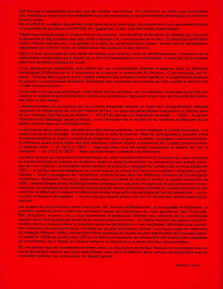 『LE CONSTRUCTIVISME RUSSE : TOME PREMIER. LES ARTS PLASTIQUES TEXTES THÉORIQUES, MANIFESTES, DOCUMENTS』 5