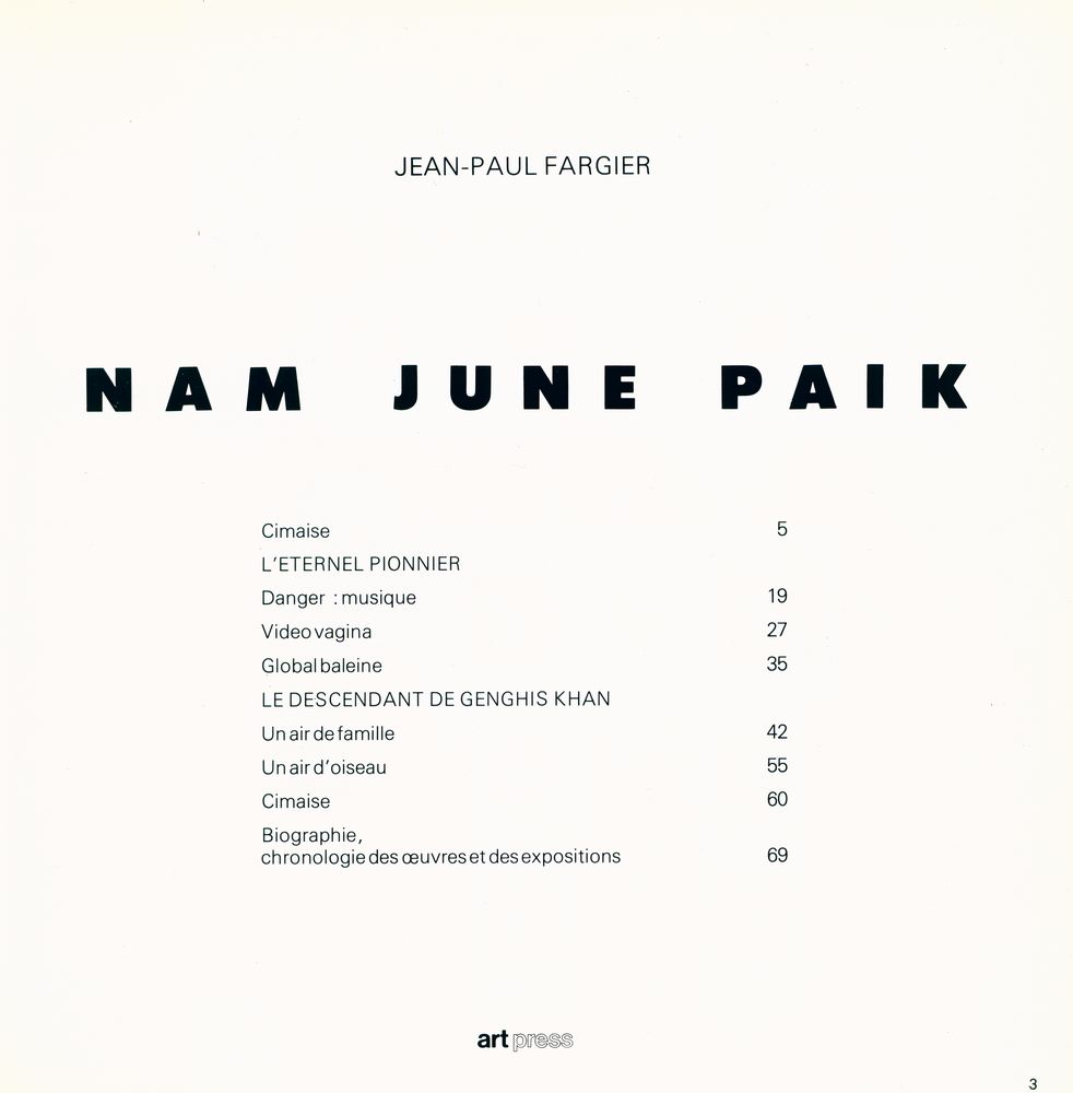《NAM JUNE PAIK》 2