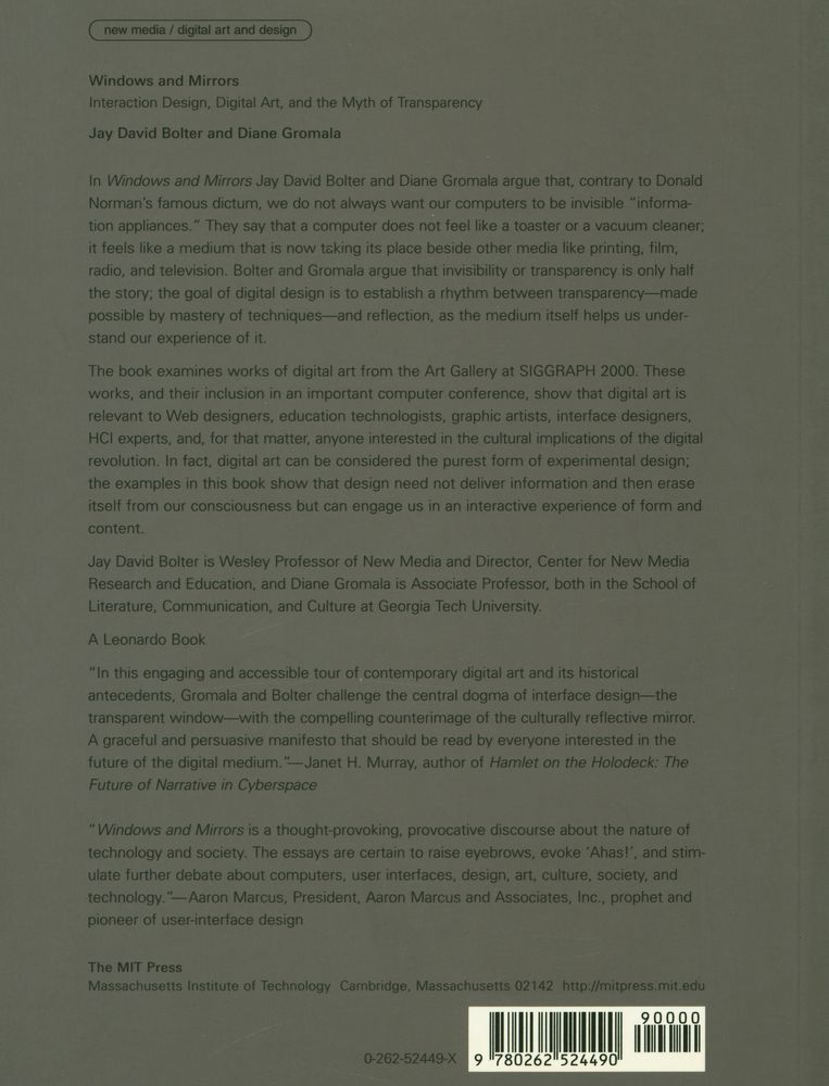『Windows and mirrors : interaction design, digital art, and the myth of transparency』 3