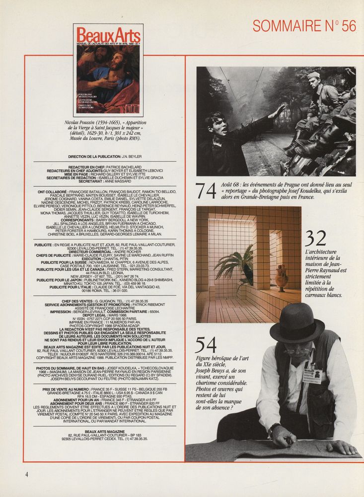 『Beaux Arts Magazine』 N° 56 AVRIL 1988 2