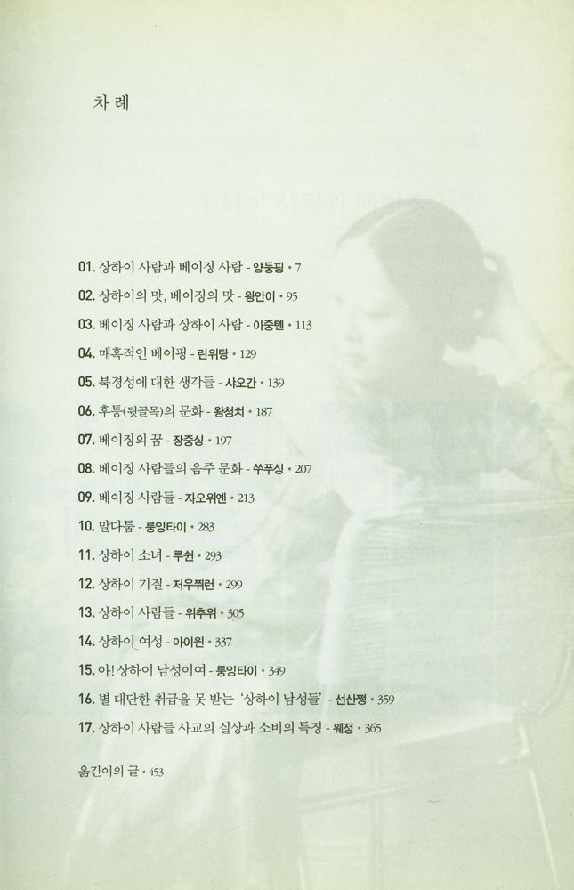 『중국인을 알 수 있는 눈 : 상하이런 베이징런』 2