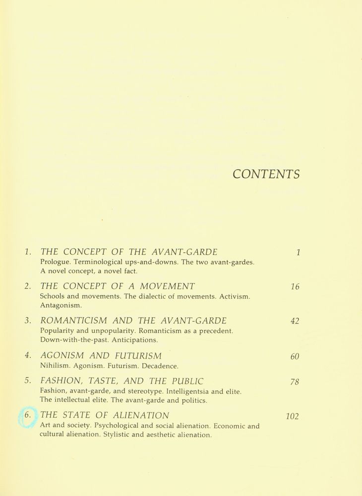 『THE THEORY OF THE AVANT - GARDE』 2