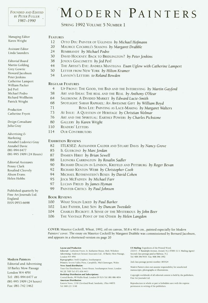 『MODERN PAINTERS』 Spring 1992 2