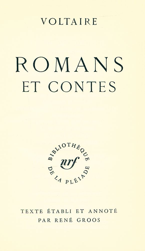 『ROMANS ET CONTES』 1