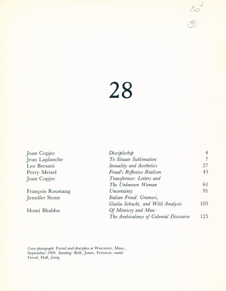 『OCTOBER』 28 Spring 1984 2
