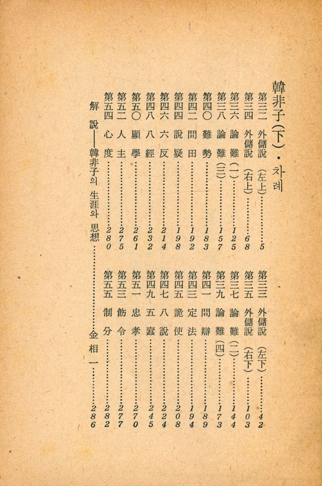 『三中堂文庫 260 - 韓非子 (下) (삼중당문고 - 한비자 (하))』 2