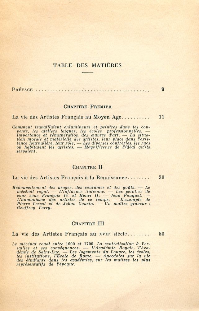 『La vie Familière et Anecdotique des ARTISTES FRANÇAIS DU MOYEN AGE A NOS JOURS』 2