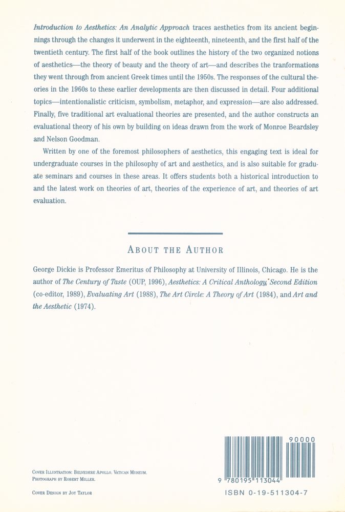 『Introduction to Aesthetics : An Analytic Approach』 4