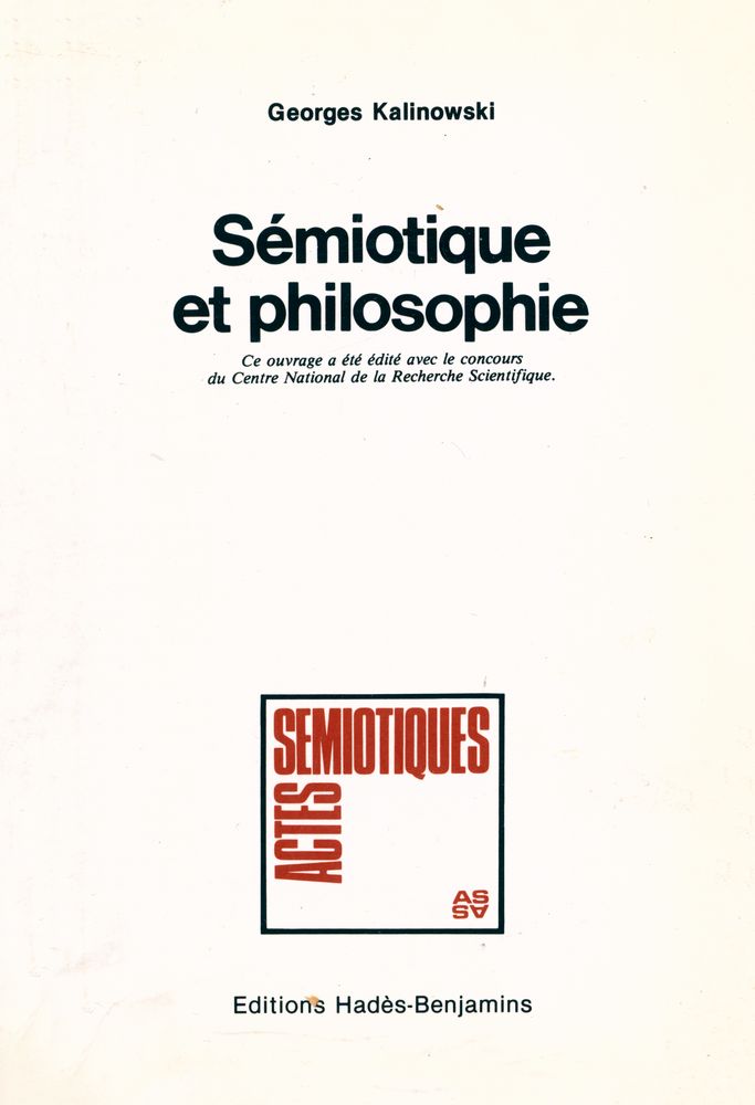 『Sémiotique et philosophie』 1