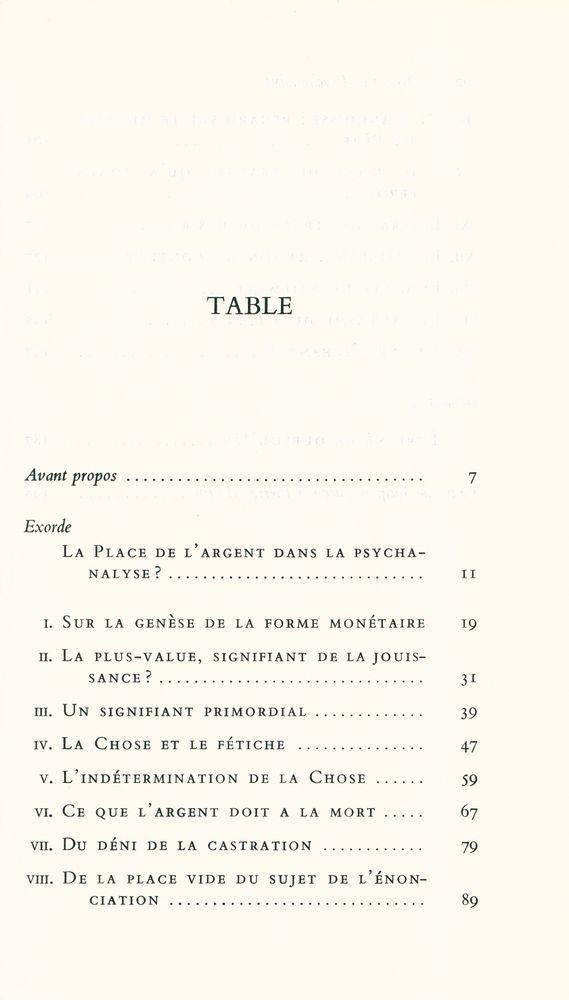 『Argent et psychanalyse』 2