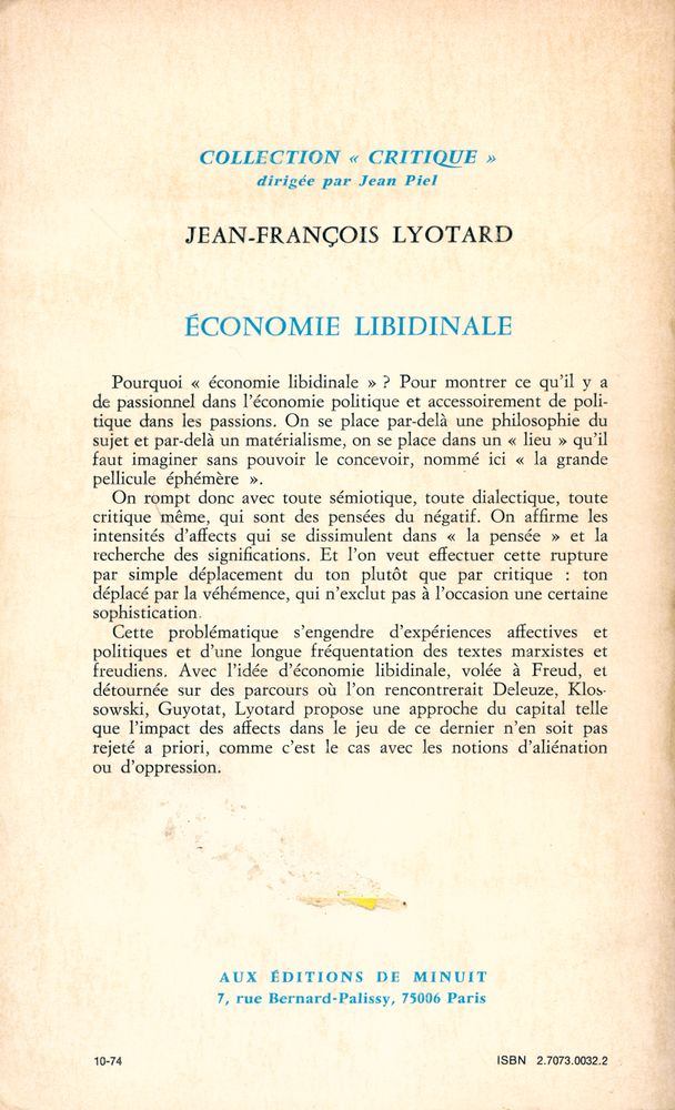 『ÉCONOMIE LIBIDINALE』 4