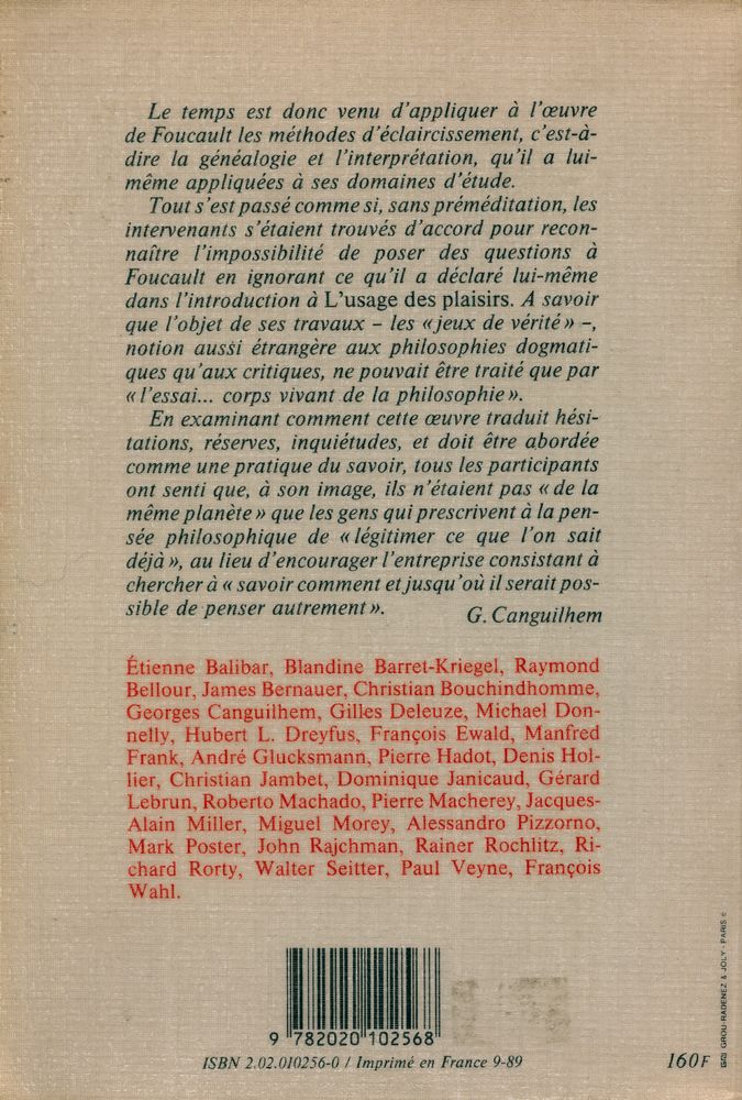 『Michel Foucault philosophe : Rencontre internationale Paris, 9, 10, 11 Janvier 1988』 5