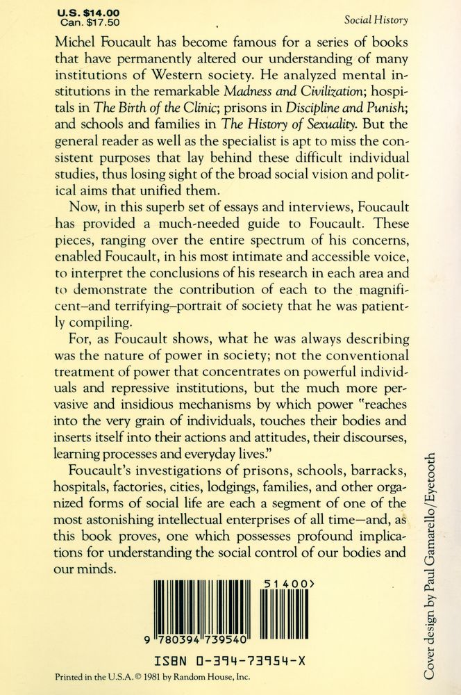 『Power/knowledge : SELECTED INTERVIEWS & OTHER WRITINGS : 1972 - 1977』 3