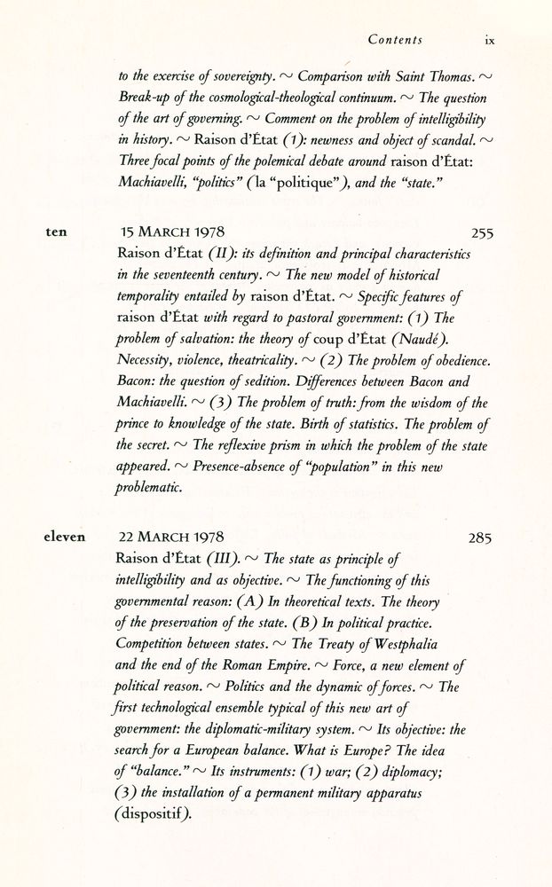 『SECURITY, TERRITORY, POPULATION : LECTURES AT THE COLLÈGE DE FRANCE: 1977 - 1978』 6