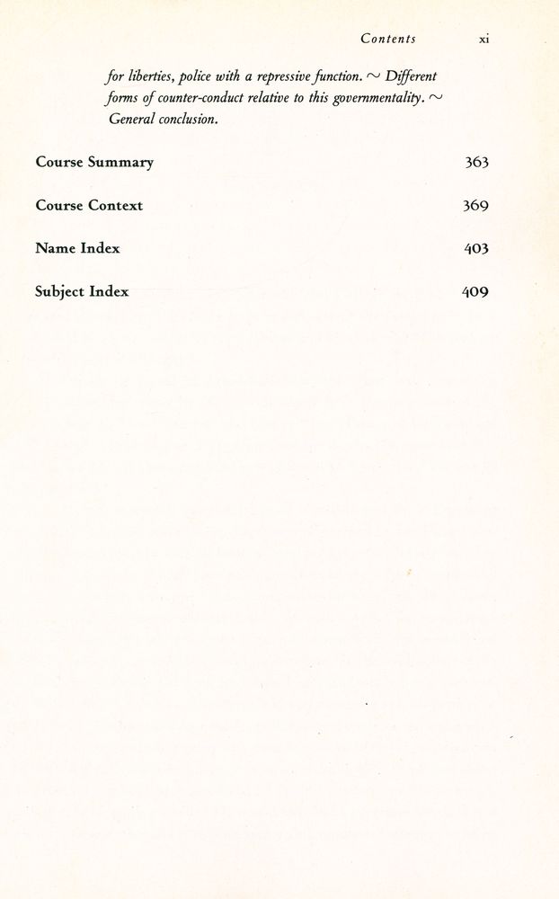 『SECURITY, TERRITORY, POPULATION : LECTURES AT THE COLLÈGE DE FRANCE: 1977 - 1978』 8