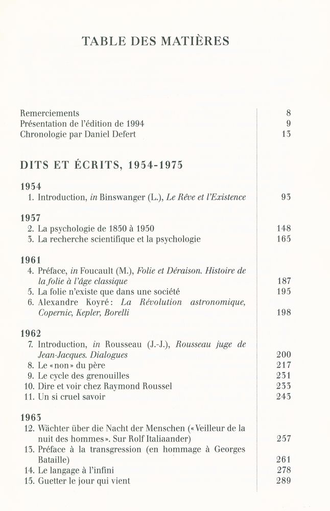 『FOUCAULT : Dits et écrits 1, 1954 - 1975』 2