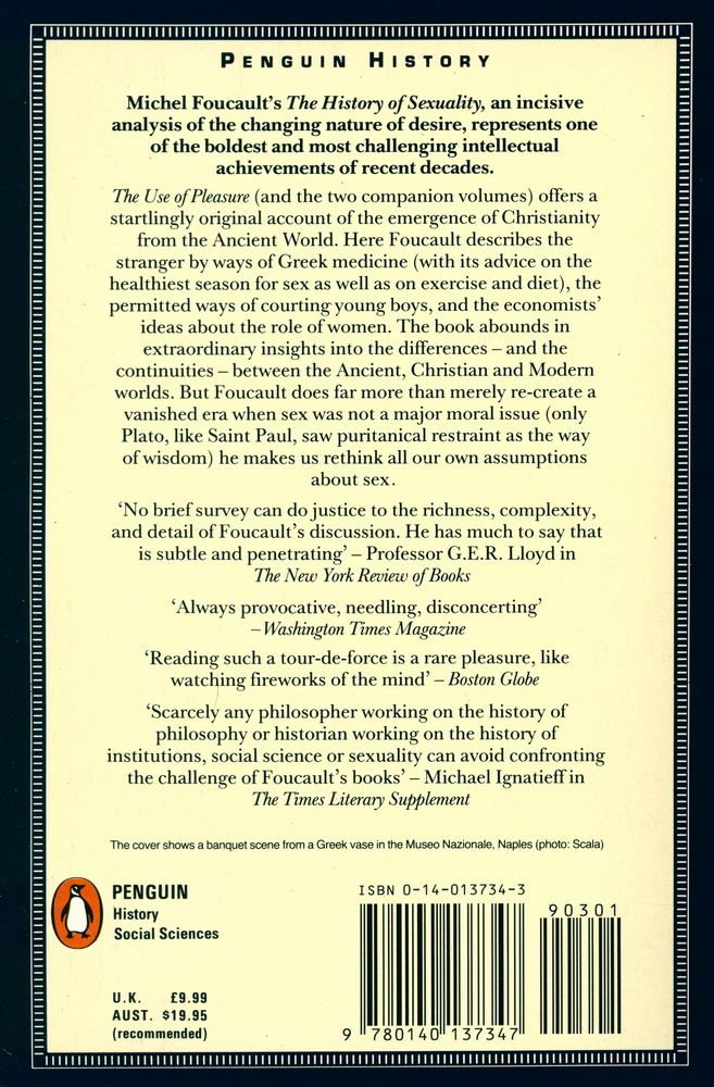 『THE HISTORY OF SEXUALITY VOLUME 2 : THE USE OF PLEASURE』 3