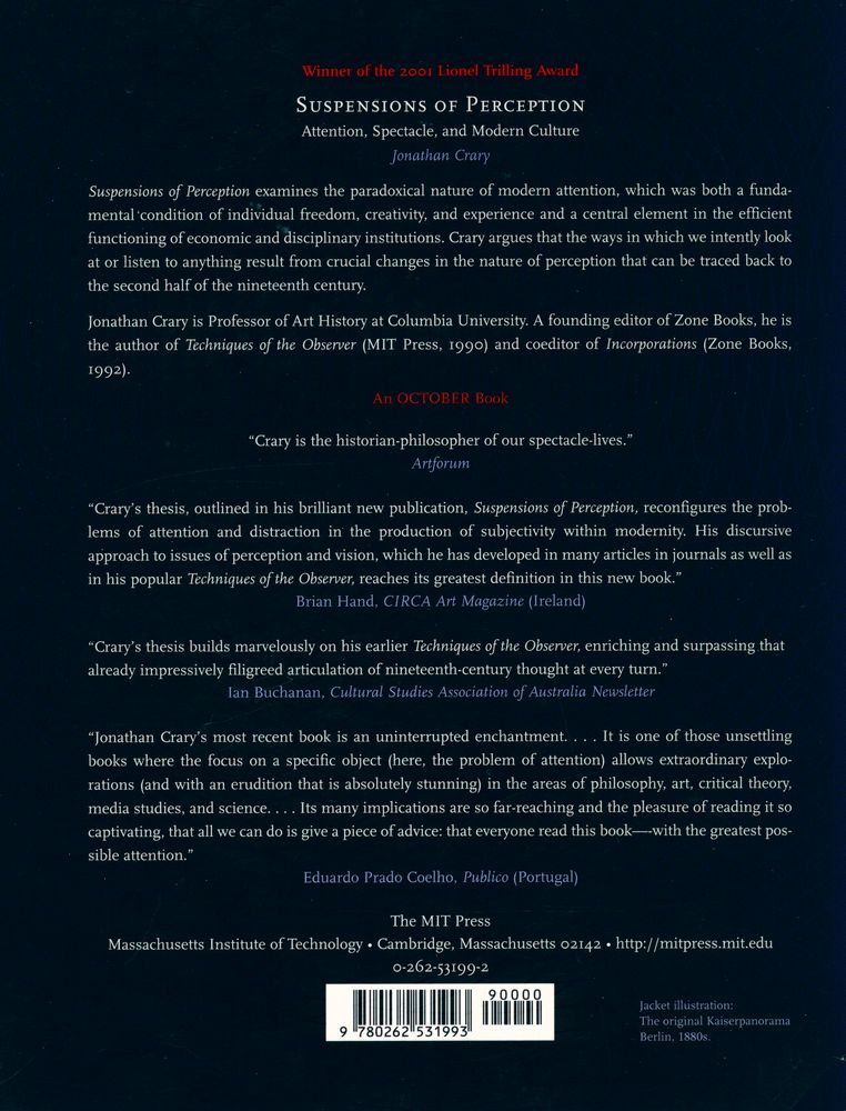 『Suspensions of perception : attention, spectacle, and modern culture』 3