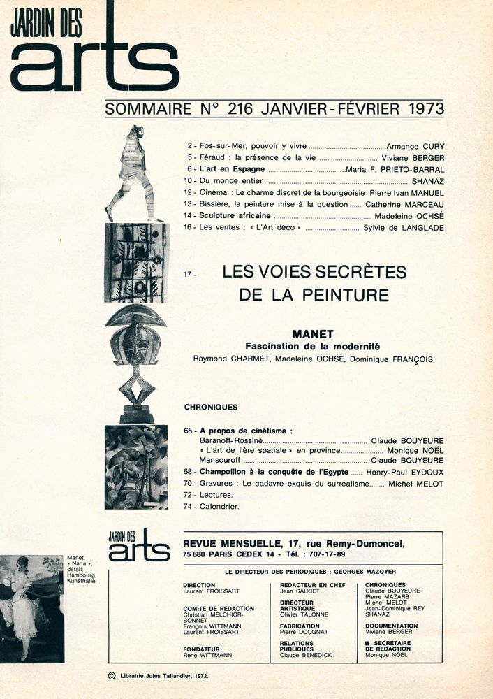 『JARDIN DES arts』 N° 216 JANVIER - FÉVRIER 1973 2