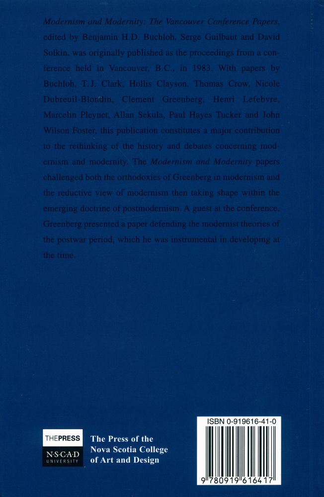 『Modernism and modernity : the Vancouver conference papers』 4