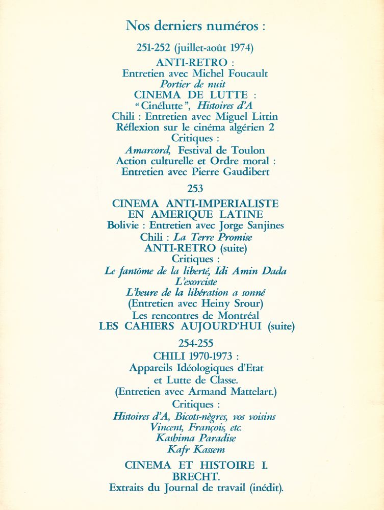 『cahiers du CINEMA』 Nº 256 3