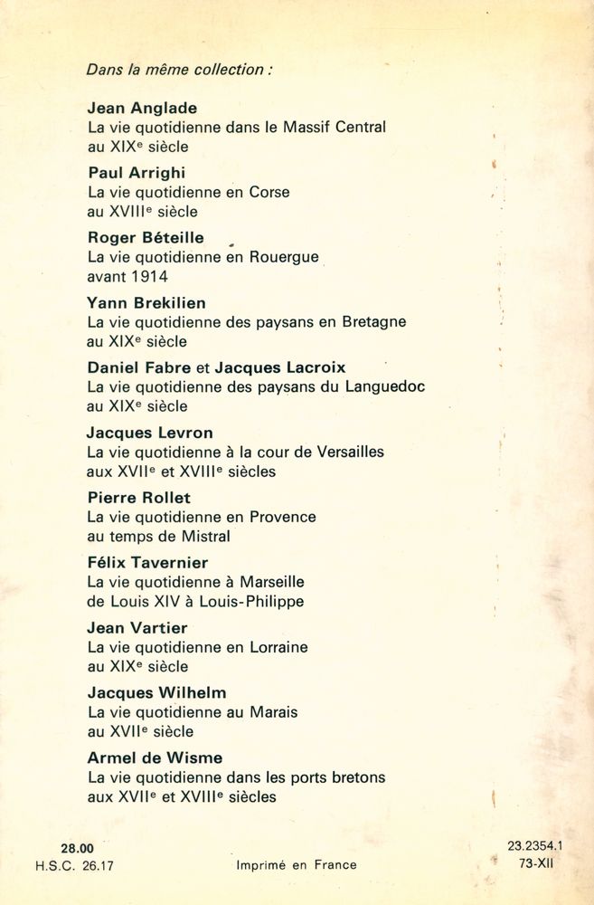 『LA VIE QUOTIDIENNE EN ESPAGNE AU SIECLE D'OR』 5