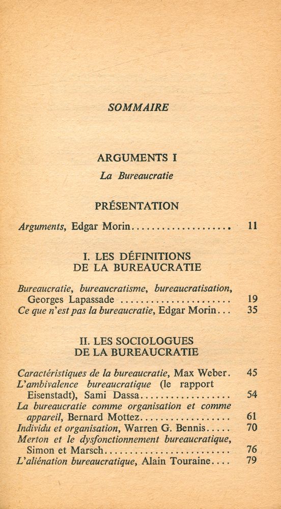 『ARGUMENTS 1 - LA BUREAUCRATIE』 2