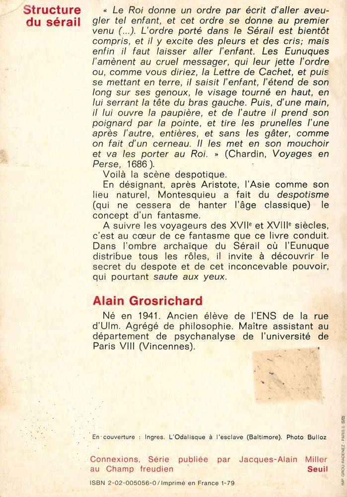 『STRUCTURE DU SÉRAIL : LA FICTION DU DESPOTISME ASIATIQUE DANS L'OCCIDENT CLASSIQUE』 4